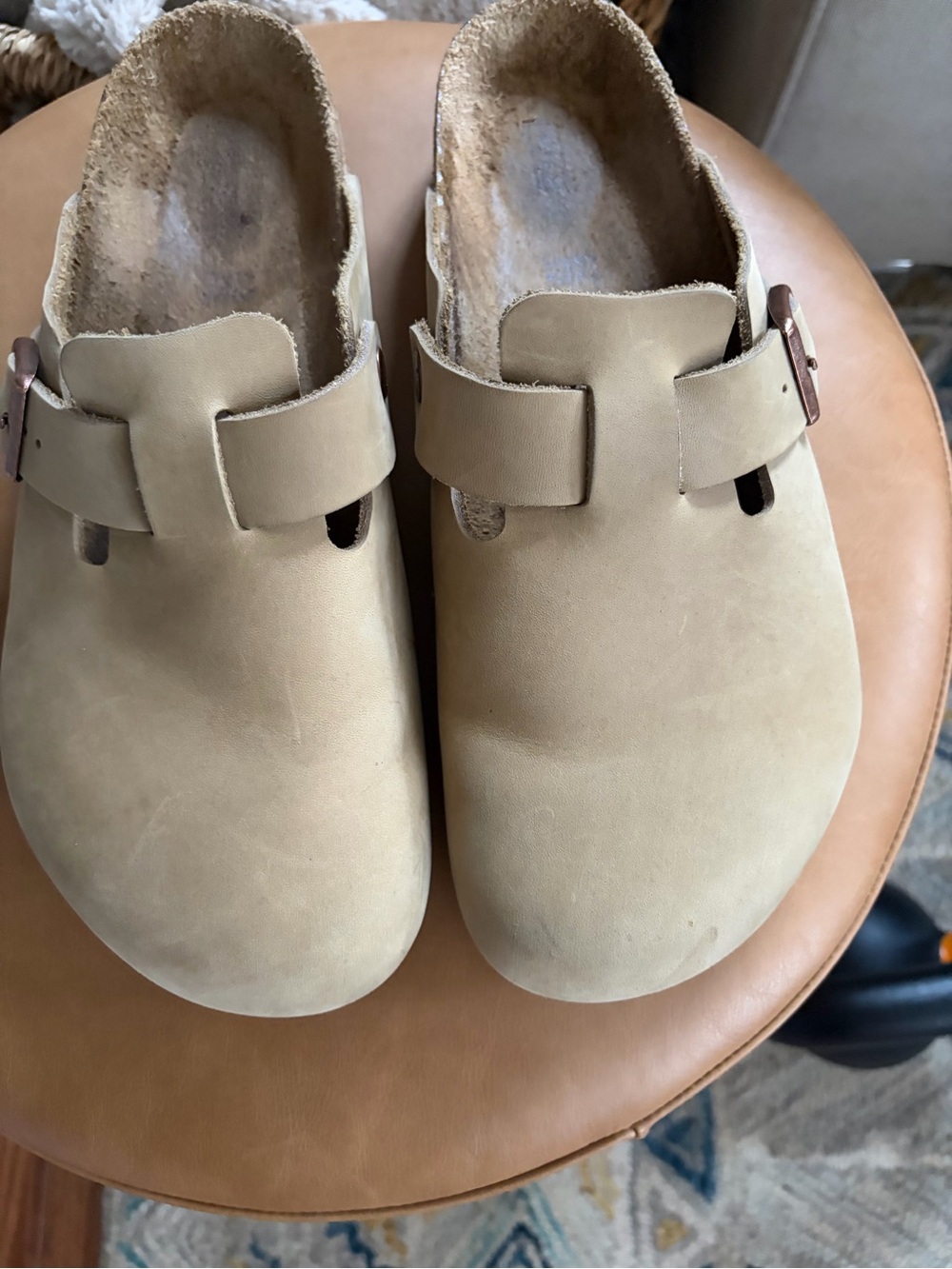 Taupe Oiled leather Birkenstock clogs size 42